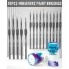 imageNicpro Fine Detail Paint Brush Set 15PCS Fine Tip Miniature Painting Brushes for Fine DetailingWarhammer 40k Miniature Model Paint by Numbers ampamp Acrylic Watercolor Oil Painting with Container