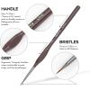 imageNicpro Micro Detail Paint Brush Set  7 PCS Tiny Miniature Paint Brushes Fine Detail Painting Brushes for Acrylic Watercolor Oil ampamp Paint by Number Rock Painting Warhammer 40k Craft  with HolderBrown