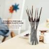 imageNicpro Micro Detail Paint Brush Set  7 PCS Tiny Miniature Paint Brushes Fine Detail Painting Brushes for Acrylic Watercolor Oil ampamp Paint by Number Rock Painting Warhammer 40k Craft  with HolderBrown