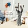 imageNicpro Micro Detail Paint Brush Set  7 PCS Tiny Miniature Paint Brushes Fine Detail Painting Brushes for Acrylic Watercolor Oil ampamp Paint by Number Rock Painting Warhammer 40k Craft  with HolderBlack