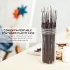 imageNicpro Micro Detail Paint Brush Set  7 PCS Tiny Miniature Paint Brushes Fine Detail Painting Brushes for Acrylic Watercolor Oil ampamp Paint by Number Rock Painting Warhammer 40k Craft  with HolderBrown
