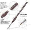 imageNicpro Micro Detail Paint Brush Set  7 PCS Tiny Miniature Paint Brushes Fine Detail Painting Brushes for Acrylic Watercolor Oil ampamp Paint by Number Rock Painting Warhammer 40k Craft  with HolderBrown