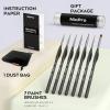 imageNicpro Micro Detail Paint Brush Set  7 PCS Tiny Miniature Paint Brushes Fine Detail Painting Brushes for Acrylic Watercolor Oil ampamp Paint by Number Rock Painting Warhammer 40k Craft  with HolderBlack