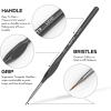 imageNicpro Micro Detail Paint Brush Set  7 PCS Tiny Miniature Paint Brushes Fine Detail Painting Brushes for Acrylic Watercolor Oil ampamp Paint by Number Rock Painting Warhammer 40k Craft  with HolderBlack