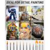 imageNicpro Miniature Paint Brushes Dry Brush  12PCS Model Paint Brush Set for Acrylic Watercolor Micro Detail Paint Brushes ampamp Dry Brush Set for Warhammer 40k Miniature Model CitadelPaint by NumberBlack