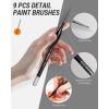 imageNicpro Miniature Paint Brushes Dry Brush  12PCS Model Paint Brush Set for Acrylic Watercolor Micro Detail Paint Brushes ampamp Dry Brush Set for Warhammer 40k Miniature Model CitadelPaint by NumberBlack