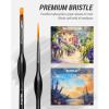 imageNicpro Miniature Paint Brushes Dry Brush  12PCS Model Paint Brush Set for Acrylic Watercolor Micro Detail Paint Brushes ampamp Dry Brush Set for Warhammer 40k Miniature Model CitadelPaint by NumberBlack