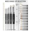 imageNicpro Miniature Paint Brushes Drybrush  21PCS Model Paint Brush Set for Acrylic Watercolor Detail Paint Brush Dry Brush for Warhammer 40k Citadel Paint Model DND Miniatures  with Container
