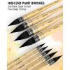 imageNicpro Professional Watercolor Paint Brushes with Nylon Bag 9 PCS Mop Paintbrush Round Synthetic Squirrel Hair Bulk Paint Brushes for Watercolor Painting Gouache Acrylic Oil Wood ColorWood