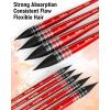 imageNicpro Professional Watercolor Paint Brushes with Nylon Bag 9 PCS Mop Paintbrush Round Synthetic Squirrel Hair Bulk Paint Brushes for Watercolor Painting Gouache Acrylic Oil Wood ColorRed