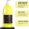 imageNicpro White Large Acrylic Paint Set 69 oz 2040 ml Rich Art Painting Supplies Non Toxic for Multi Surface Canvas Wood Leather Fabric Stone Craft for Kid ampamp Adult with PumpLemon Yellow