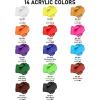 imageNicpro White Large Outdoor Acrylic Paint Set 69 oz 2040 ml Rich Art Painting Supplies Non Toxic Multi Surface Paint for Canvas Wood Leather Fabric Stone Craft for Kid ampamp Adult with Pump14 Colors