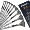 imageNicpro 10 PCS Watercolor Paint Brushes Round Tip Artist Painting Brush Set for Water Color Acrylic Oil Gouache Ink Detail Rock by Number Model Art PaintbrushFan