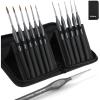 imageNicpro 11 Pack Miniature Painting Set Kolinsky Sable Fine Detail Paint Brushes for Models Watercolor Acrylic Oil Ceramic Face Citadel Art Figure Paint by Number  Thin Artist Kit Nylon Holder