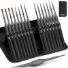 imageNicpro 15 Pack Miniature Painting Set Fine Detail Paint Brushes for Models Acrylic Watercolor Oil Ceramic Shoe Citadel Art Figure Paint by Number  Thin Artist Kit Nylon Holder
