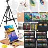 imageNicpro 158PCS Deluxe Large Painting Kit with Metal and Solid Beech Wood Easel Acrylic Oil ampamp Watercolor Paint Set Paint Brushes Canvases Palette Paper Pad Professional Art Set for Adults Artist