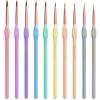 imageNicpro 15PCS Micro Fine Detail Paint Brush Set Macaron Pastel Small Miniature Fine Tip Detail Brushes Kit for Acrylic Oil Watercolor Craft Models Miniatures Rock Painting Paint by Numbers10 PCS