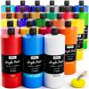 imageNicpro 24 Colors Large Bulk Acrylic Paint Set 845 oz250 ml Non Toxic Artist Painting Supplies for Multi Surface Canvas Wood Fabric Leather Rock Glass Paper Crafts Hobby with Color Wheel338 Fl Oz Pack of 24