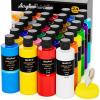imageNicpro 24 Colors Large Bulk Acrylic Paint Set 845 oz250 ml Non Toxic Artist Painting Supplies for Multi Surface Canvas Wood Fabric Leather Rock Glass Paper Crafts Hobby with Color Wheel845 Fl Oz Pack of 24