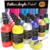 imageNicpro 32 Colors Outdoor Acrylic Paint Bulk with Brush and Sponge Knife NonToxic Paint for Multisurface Rock Wood Fabric Leather Crafts Canvas Shoes and Wall Painting20 Colors