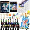 imageNicpro 34PCS Kids Painting Set with Pattern Canvas Art Painting Supplies Kit with 12 Acrylic Paints10 Brushes6 Canvas PanelsTable EaselPaper PadColor WheelPalette for Beginner Student Toddlers24 Colors
