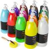 imageNicpro 6 Colors Large Bulk Acrylic Paint Set 128 oz 1 Gallon Rich Art Painting Supplies Non Toxic for Multi Surface Canvas Wood Leather Fabric Stone Craft for Kid ampamp Adult with Pump Color wheel338oz 14colors