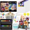 imageNicpro 68PCS Acrylic Paint Canvas Set for Adults ampamp Kids Art Painting Supplies Kit with 24 PaintsTable Easel8 Canvas Panels12 BrushesPaper PadCleaning CupSpongePalette for Artist Beginner