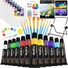 imageNicpro Acrylic Paint Canvas Set for Adult ampamp Kid 34PCS Art Painting Supplies Kit12 Colors Acrylic PaintTable Easel6 Canvas Panels10 BrushesPaper PadSpongeColor WheelPalette for Artist Beginner
