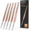 imageNicpro Detail Paint Brushes 5 PCS Extra Fine Tip 000 Professional Miniature Painting Artist Set Round 30 for Micro Watercolor Oil Acrylic Craft Models Rock Army Paint by Number for AdultRose Gold