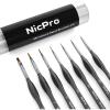 imageNicpro Micro Detail Paint Brush Set  7 PCS Tiny Miniature Paint Brushes Fine Detail Painting Brushes for Acrylic Watercolor Oil ampamp Paint by Number Rock Painting Warhammer 40k Craft  with HolderBlack
