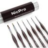 imageNicpro Micro Detail Paint Brush Set  7 PCS Tiny Miniature Paint Brushes Fine Detail Painting Brushes for Acrylic Watercolor Oil ampamp Paint by Number Rock Painting Warhammer 40k Craft  with HolderBrown