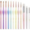 imageNicpro Miniature Paint Brushes Dry Brush  12PCS Model Paint Brush Set for Acrylic Watercolor Micro Detail Paint Brushes ampamp Dry Brush Set for Warhammer 40k Miniature Model CitadelPaint by NumberPastel
