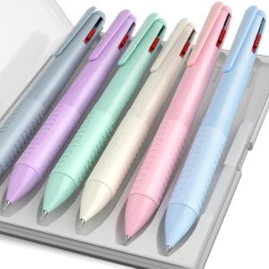 imageNicpro 6 Pack Multicolor Pen in One 4IN1 Multi Colored Pen Fine Point Ballpoint Pen 05mm Cute Multi Ink Pens 4 Color Pen in One for School Student Nurse Note Taking Writing Office Supplies