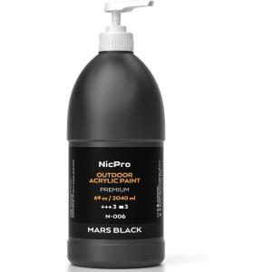 imageNicpro White Large Outdoor Acrylic Paint Set 69 oz 2040 ml Rich Art Painting Supplies Non Toxic Multi Surface Paint for Canvas Wood Leather Fabric Stone Craft for Kid ampamp Adult with PumpBlack