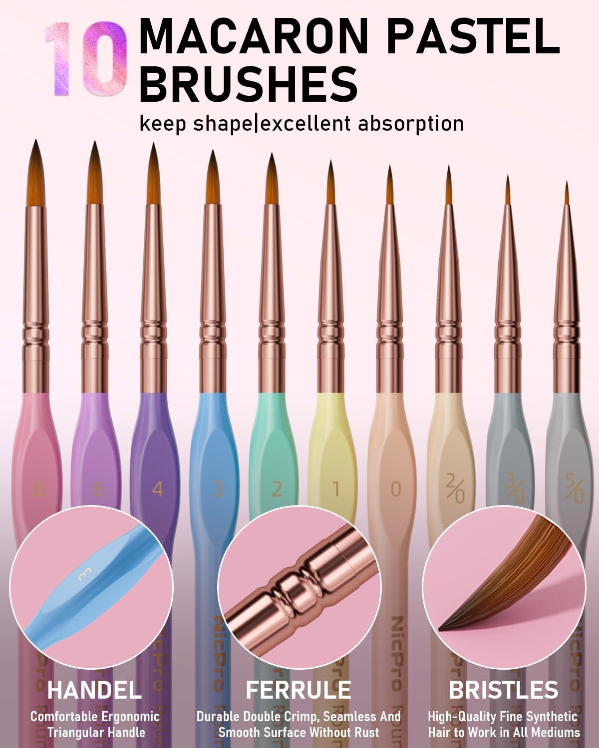imageNicpro 50 Colors Watercolor Paint Set Including Metallic ampamp Fluorescent Color 8PCS Pastel Detail Painting Brush Water Color Paper Palette Art Supplies Kit for Artist Adult Beginner with Gift BoxSet 1