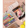 imageNicpro 100 Colors Watercolor Paint Set include Metallic Macaron ampamp Fluorescent 8 Synthetic Squirrel Painting Brushes 25 Water Color Paper Palette Art Supplies Kit for Artist Adult Kid Beginner with Gift Box100 Colors Watercolor Set