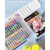 imageNicpro 100 Colors Watercolor Paint Set include Metallic Macaron ampamp Fluorescent 8 Synthetic Squirrel Painting Brushes 25 Water Color Paper Palette Art Supplies Kit for Artist Adult Kid Beginner with Gift Box168 Colors Watercolor Set