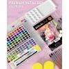 imageNicpro 100 Colors Watercolor Paint Set include Metallic Macaron ampamp Fluorescent 8 Synthetic Squirrel Painting Brushes 25 Water Color Paper Palette Art Supplies Kit for Artist Adult Kid Beginner with Gift Box128 Colors Watercolor Set