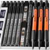 imageNicpro 13 mm Mechanical Pencils Set with Lead Refill Black ampamp Colors Eraser  Orange Weatherproof Metal Heavy Duty Carpenter Pencil for Outdoor Marking Drafting Drawing Sketching Woodworking in CaseOrange