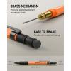 imageNicpro 13 mm Mechanical Pencils Set with Lead Refill Black ampamp Colors Eraser  Orange Weatherproof Metal Heavy Duty Carpenter Pencil for Outdoor Marking Drafting Drawing Sketching Woodworking in CaseOrange