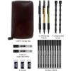 imageNicpro 17PCS 13 mm Mechanical Pencil Set in Leather Bag with 90 Lead Refill3 Eraser12 Eraser Refills Weatherproof Metal BarrelHeavy Duty Carpenter Pencil for Outdoor Marking Drawing WoodworkingMulticolor