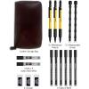 imageNicpro 17PCS 13 mm Mechanical Pencil Set in Leather Bag with 90 Lead Refill3 Eraser12 Eraser Refills Weatherproof Metal BarrelHeavy Duty Carpenter Pencil for Outdoor Marking Drawing WoodworkingYellow