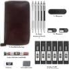 imageNicpro 17PCS Metal 2mm Mechanical Pencil Set in Leather Case 5 PCS 20 mm Lead Pencil Holders 4B 2B HB 2H 4H 6 Tube Black Colored Lead Refills Erasers Sharpener For Art Drafting Sketching Drawing17PCS