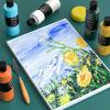 imageNicpro 18 Colors Large Acrylic Paint Set 845 fl oz 250 ml Artist Painting Supplies Bulk NonToxic For Multi Surface Canvas Wood Fabric Leather Cardboard Paper Crafts Hobby with Color Wheel18 Colors