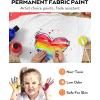 imageNicpro 18 Colors Permanent Fabric Paint 845 oz 250 ml Soft Fabric Paint for Clothes NonToxic Textile Paint for Fabric DIY Crafts Tshirts Shoes Jeans Bags Canvas for Kid Adult with Color Wheel24 Colors