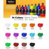 imageNicpro 18 Colors Permanent Fabric Paint 845 oz 250 ml Soft Fabric Paint for Clothes NonToxic Textile Paint for Fabric DIY Crafts Tshirts Shoes Jeans Bags Canvas for Kid Adult with Color Wheel14 Colors