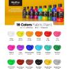 imageNicpro 18 Colors Permanent Fabric Paint 845 oz 250 ml Soft Fabric Paint for Clothes NonToxic Textile Paint for Fabric DIY Crafts Tshirts Shoes Jeans Bags Canvas for Kid Adult with Color Wheel18 Colors
