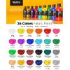 imageNicpro 18 Colors Permanent Fabric Paint 845 oz 250 ml Soft Fabric Paint for Clothes NonToxic Textile Paint for Fabric DIY Crafts Tshirts Shoes Jeans Bags Canvas for Kid Adult with Color Wheel24 Colors