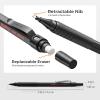 imageNicpro 2 PCS Mechanical Pencil 05mm ampamp 07 mm with Case MP1000 Metal Artist Pencil Set with 6 Tubes HB Lead Refills 3 Erasers 9 Eraser Refills For Art Writing Drafting Drawing Sketch SilverBlack