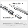 imageNicpro 2 PCS Mechanical Pencil 05mm ampamp 07 mm with Case MP1000 Metal Artist Pencil Set with 6 Tubes HB Lead Refills 3 Erasers 9 Eraser Refills For Art Writing Drafting Drawing Sketch SilverSilver Black